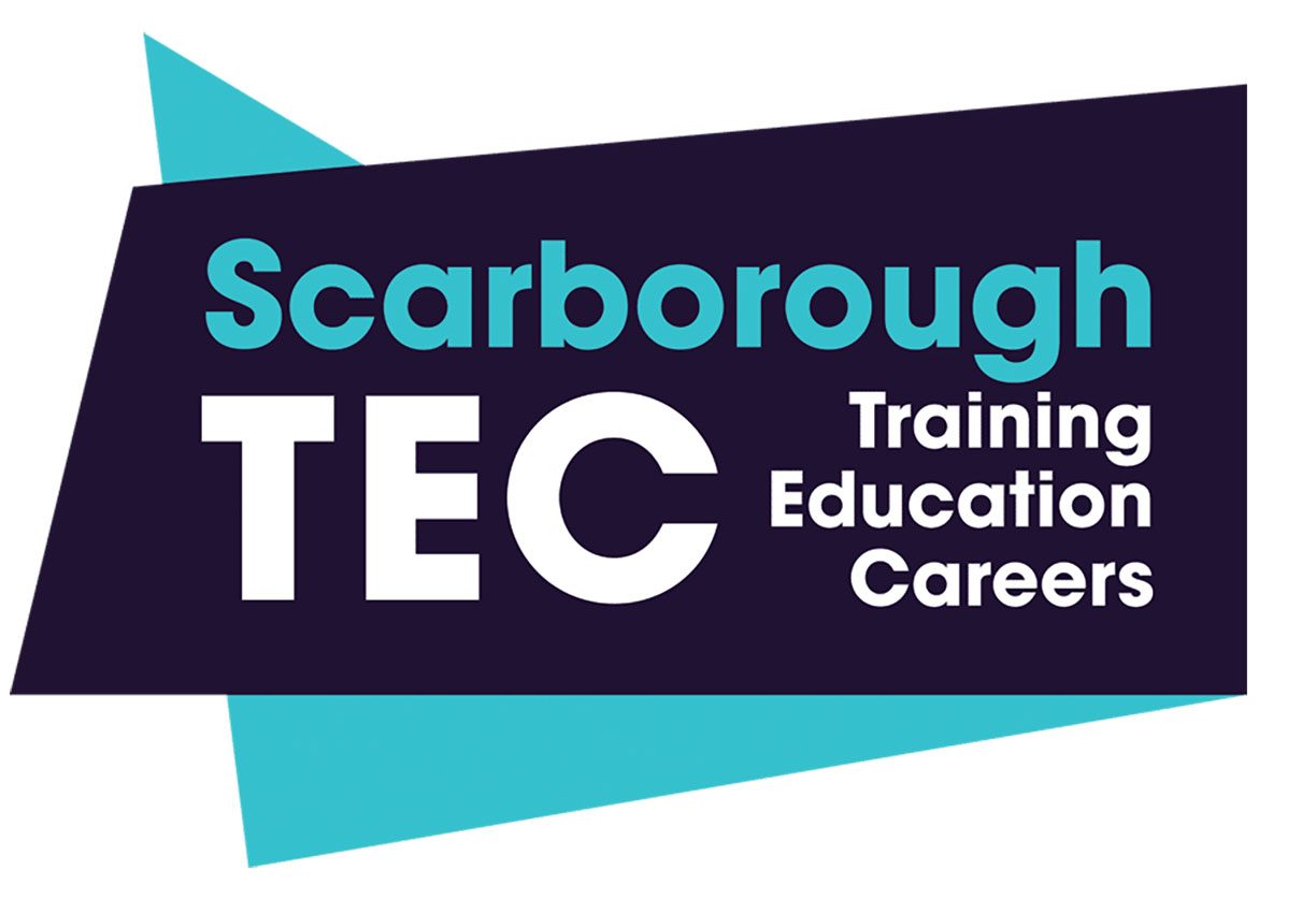 scarborough TEC training education careers with blue and black background