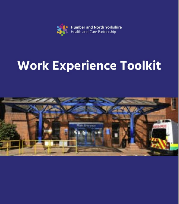 humber and north yorkshire health and care partnership, work experience toolkit cover